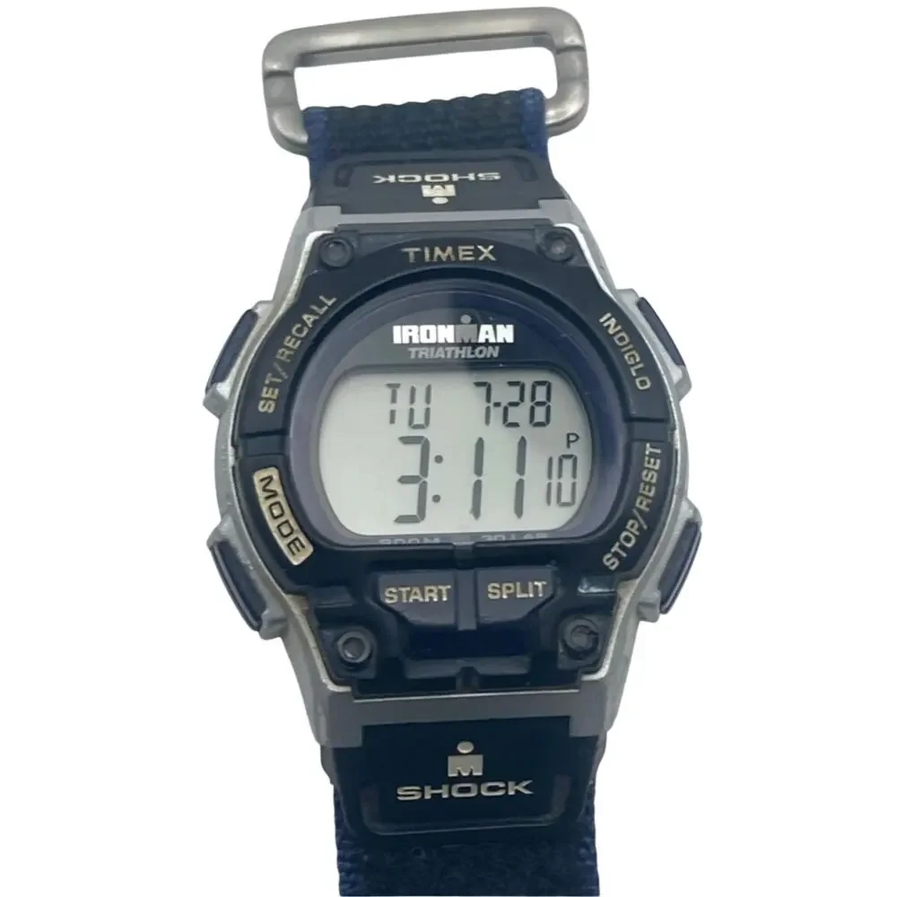 Timex Ironman Triathlon Shock Mens Digital Sport Watch 30 Lap WR 200m Adjustable